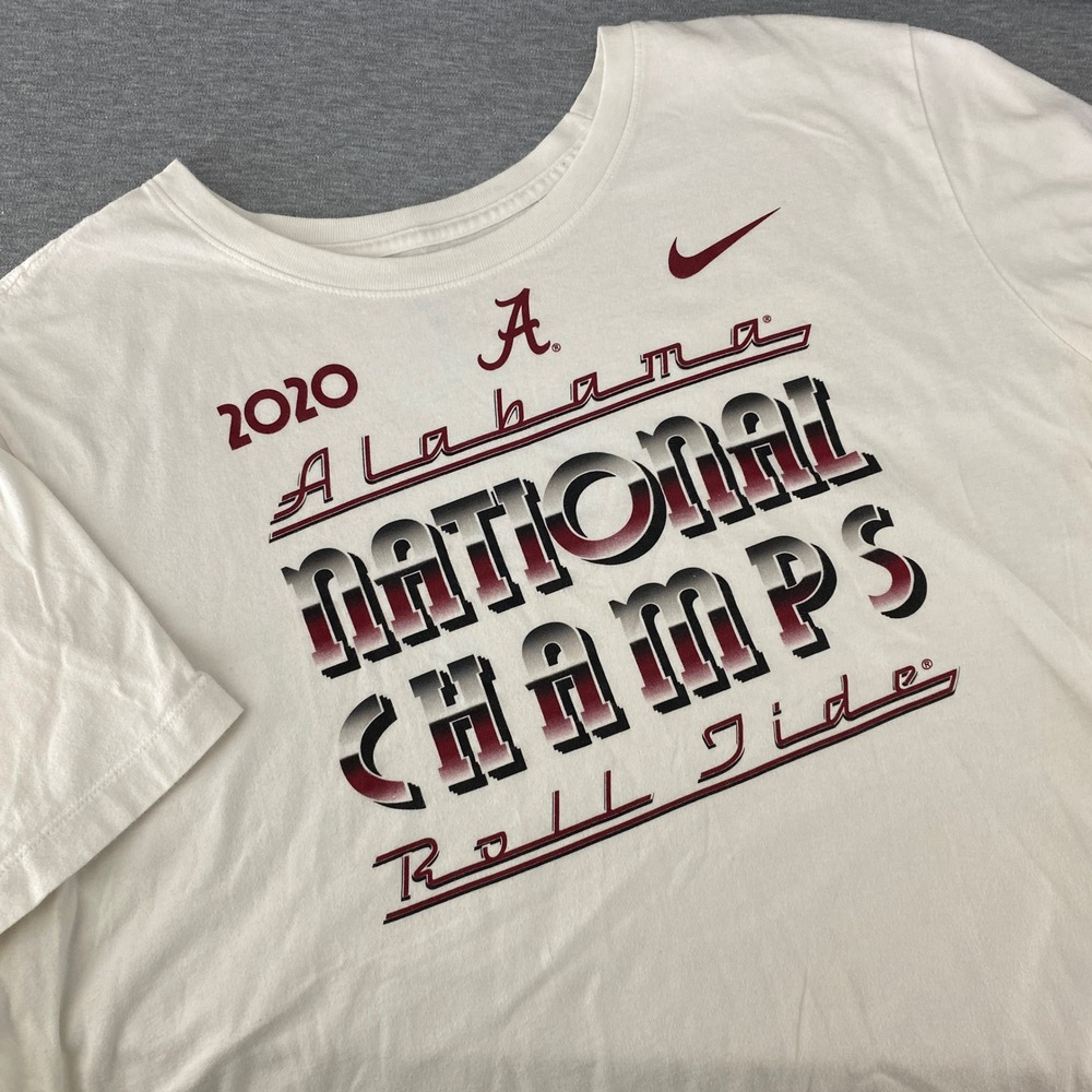 Nike Alabama Crimson Tide 2020 National Champs NCAA T Shirt XXL White‎